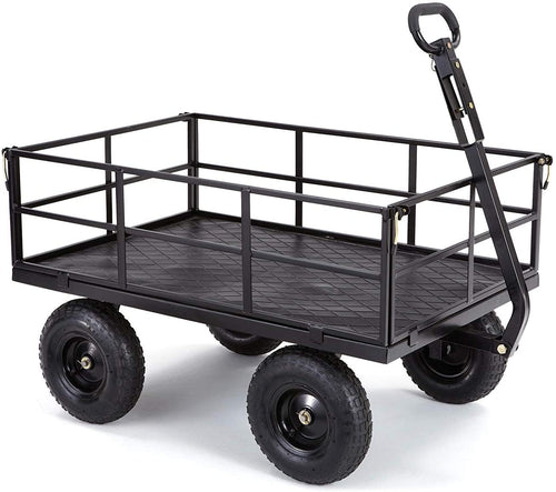 Gorilla Carts GOR1200-COM Heavy-Duty Steel Utility Cart with Removable Sides and 13