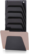 Load image into Gallery viewer, Officemate Wall File Holder, Letter/Legal, 7 Pockets, Black (21505)