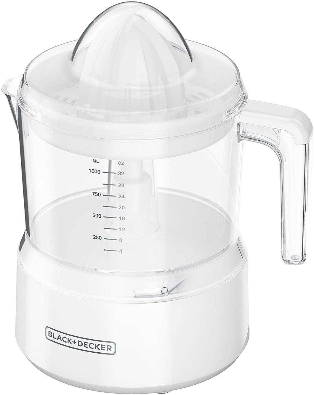 BLACK+DECKER CJ650W Citrus Juicer with 32 oz Plastic Jar, White