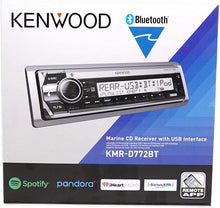 Load image into Gallery viewer, Kenwood KMRD772BT Single DIN Marine Audio USB AUX CD Bluetooth SiriusXM Ready Stereo Receiver