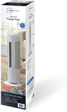 Load image into Gallery viewer, Mainstay FZ10-19MW 28 Inch 3 Speed Compact Oscillating Tower Fan with Auto Shutoff, White