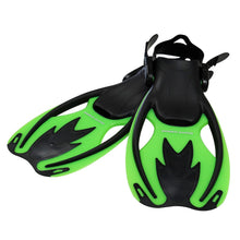 Load image into Gallery viewer, Snorkel Master Kids Swimming Snorkeling Fins, Green/Black, Small/Medium