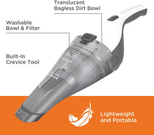 Load image into Gallery viewer, BLACK+DECKER Dustbuster Handheld Vacuum, Cordless, White (HNVC215B10)