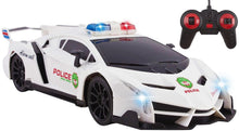 Load image into Gallery viewer, Voko USA Police RC Car Toy Super Exotic Large Remote Control Sports Car with Working Headlights, Police Lights, Race Car Toy (White)