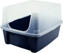 Load image into Gallery viewer, IRIS USA Open-Top Cat Litter Box with Clear High-Shield without Scoop, Navy FBA_301752
