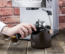 Load image into Gallery viewer, Osaka, Shock-Absorbent Espresso Knock Box - Durable 4.7 Inch Barista Style Knockbox"Kawachi Fuji Garden" (Brown)
