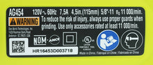 Load image into Gallery viewer, Ryobi AG454 7.5 Amp 120V AC 11,000 RPM Corded Angle Grinder w/ Rear Rotating Handle