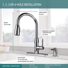 Load image into Gallery viewer, Peerless Single-Handle Kitchen Sink Faucet with Pull Down Sprayer and Soap Dispenser, Chrome P88103LF-SD-L
