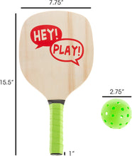 Load image into Gallery viewer, Hey! Play! Paddle Ball Game Set – Pair of Lightweight Beginner Rackets, Ball and Carrying Bag for Indoor or Outdoor Play – Adults and Children