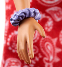 Load image into Gallery viewer, Barbie Fashionistas Doll with Long Pink Hair Wearing a Red Paisley Top &amp; Skirt, White Sneakers &amp; Scrunchie Bracelet, Toy for Kids 3 to 8 Years Old