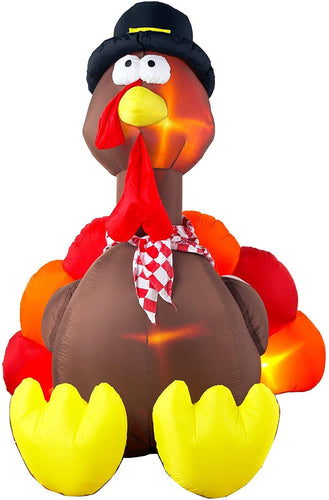 Gemmy Airblown Inflatable Original Turkey - Indoor Outdoor Holiday Decoration, 6-foot Tall