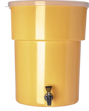 Load image into Gallery viewer, Carlisle 221004 Polyethylene Round Beverage Dispenser, 5 gal. Capacity, 12.37&quot; Dia. x 15.43&quot; H, Yellow