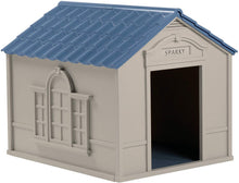 Load image into Gallery viewer, Suncast Outdoor Dog House with Door - Water Resistant and Attractive for Small to Large Sized Dogs - Easy to Assemble - Perfect for Backyards