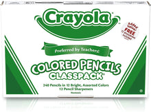 Load image into Gallery viewer, Crayola, 688024, Color Pencil Classpack Set, 3.3 mm Lead Diameter, 12 Colors, 240/Box and 12 Sharpeners