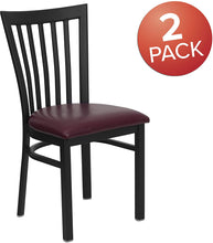 Load image into Gallery viewer, Flash Furniture HERCULES Series Black School House Back Metal Restaurant Chair - Vinyl Seat