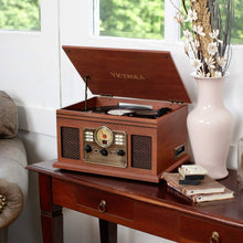 Load image into Gallery viewer, Victrola 6-in-1 Nostalgic Bluetooth Record Player with 3-Speed Turntable