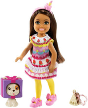 Load image into Gallery viewer, Barbie Club Chelsea Dress-Up Doll (6-Inch Brunette) in Cake Costume with Pet and Accessories, for 3 to 7 Year Olds
