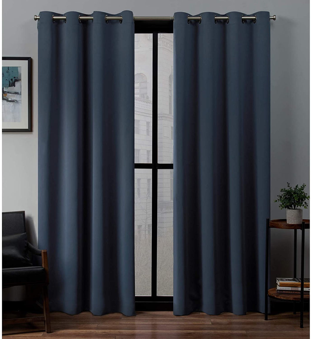 Exclusive Home Curtains Sateen Twill Woven Blackout Grommet Top Curtain Panel Pair