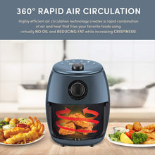 Load image into Gallery viewer, Elite Gourmet EAF-0201 Personal Compact Space Saving Electric Hot Air Fryer Oil-Less Healthy Cooker, Timer &amp; Temperature Controls, PFOA/PTFE Free, 1000-Watts with Recipes, 2.1 Quart, Black