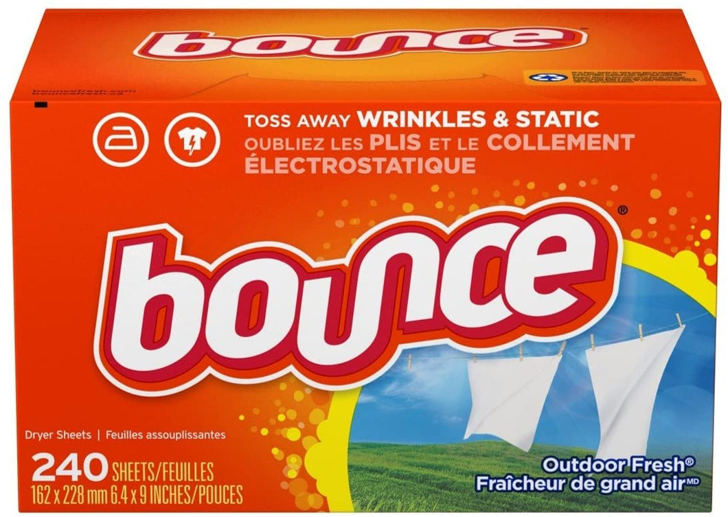 Bounce Fabric Softener and Dryer Sheets, Outdoor Fresh, 240 Count