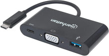Load image into Gallery viewer, Manhattan VGA to HDMI Converter Black USB Type-C VGA Docking Converter