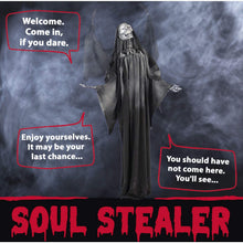 Load image into Gallery viewer, Haunted Hill Farm HHRPR-5FLSA Life-Size Animatronic Reaper, Indoor/Outdoor Halloween Decoration, Multi
