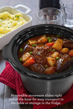 Load image into Gallery viewer, Elite Gourmet MST-250XS Electric Slow Cooker, Adjustable Temp, Entrees, Sauces, Stews &amp; Dips, Dishwasher Glass Lid &amp; Ceramic Pot, 1.5Qt Capacity, Stainless Steel