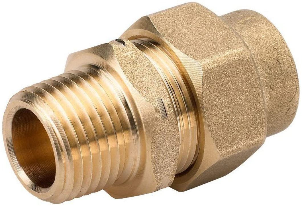 HomeFlex 11-436-005 1/2-Inch Brass Corrugated Stainless Steel Tubing x MIPT Male Adapter