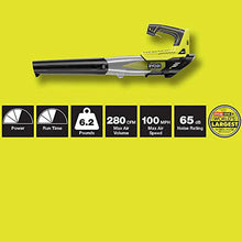 Load image into Gallery viewer, RYOBI P21801-HDG ONE+ 100 MPH 280 CFM 18-Volt Lithium-Ion Cordless Jet Fan Leaf Blower and Hedge Trimmer with 4 Ah Battery and Charger