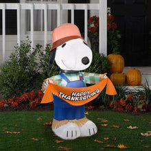 Load image into Gallery viewer, Gemmy Inflatables Holiday G08 70445 Air Blown Snoopy As Scarecrow Peanuts Decor