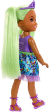 Load image into Gallery viewer, Barbie Dreamtopia Chelsea Sprite Doll, 7-inch, with Green Hair Wearing Fashion and Accessories, Multi (GJJ95)