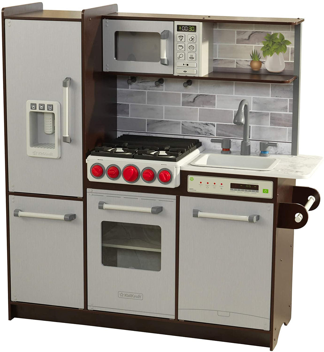 KidKraft Ultimate Elite Play Kitchen with Ez Kraft Assembly, Espresso, Large (53426)