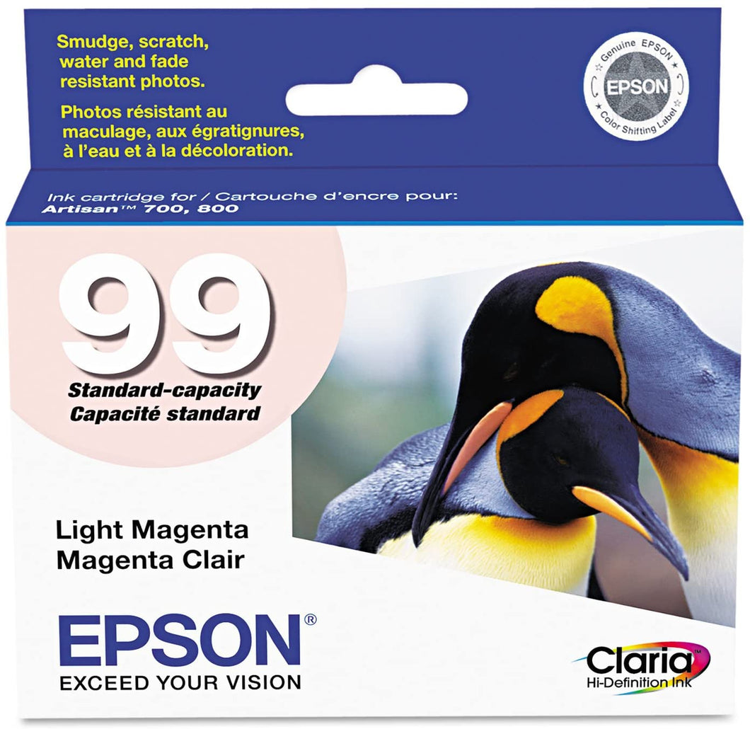 Epson T099620 (99) Claria Ink Cartridge (Light Magenta) in Retail Packaging