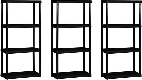 Gracious Living Solid, Black 4-Shelf Light Duty, 24