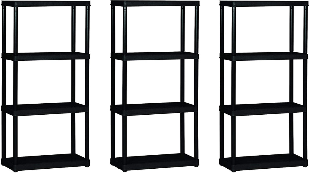 Gracious Living Solid, Black 4-Shelf Light Duty, 24