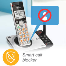 Load image into Gallery viewer, AT&amp;T CL82207 DECT 6.0 Expandable Cordless Phone with Answering System &amp; Smart Call Blocker