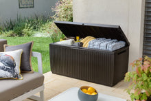 Load image into Gallery viewer, Keter Springwood Plastic Deck Storage Container Box Outdoor Patio Garden Furniture