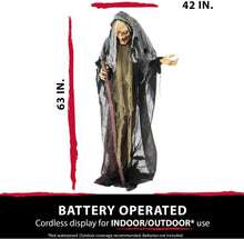 Load image into Gallery viewer, Haunted Hill Farm HHWITCH-13FLSA Life Size Animatronic Witch, Indoor/Outdoor Halloween Decoration, Multi