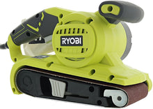 Load image into Gallery viewer, Ryobi BE319 6 Amp Portable 320 Feet / Minute Corded Belt Sander (3” x 18”) w/ Onboard Removable Dust Bag (Medium Grit Sanding Belt Included)