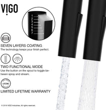 Load image into Gallery viewer, VIGO VG02029 Greenwich 18 Inch Single Handle Brass Kitchen Faucet with Pull Down Sprayer, Commercial Centerset Single Hole Kitchen Sink Faucet, Plated Seven Layer Finish