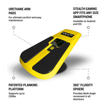 Load image into Gallery viewer, Stealth Plankster Core Trainer - Dynamic Ab Plank Workout, Interactive Fitness Board Powered by Gameplay Technology for a Healthy Back and Strong Core (Fly Yellow)