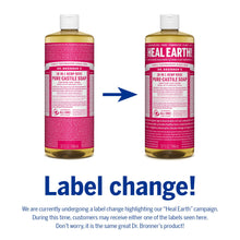 Load image into Gallery viewer, Dr. Bronner’s - Pure-Castile Liquid Soap (Rose, 32 ounce) - Made with Organic Oils, 18-in-1 Uses: Face, Body, Hair, Laundry, Pets &amp; Dishes, Concentrated, Vegan, Non-GMO