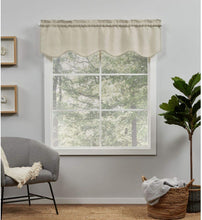 Load image into Gallery viewer, Exclusive Home Curtains Loha Light Filtering Rod Pocket Scalloped Valance, 54X16, Natural