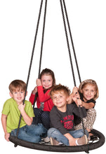 Load image into Gallery viewer, M &amp; M Sales Enterprises MM00124Web Riderz Outdoor Swing N' Spin- Safety Rated to 600 lb, 39 inch Diameter, Adjustable Hanging Ropes, Ready to Hang and Enjoy as a Family, Black
