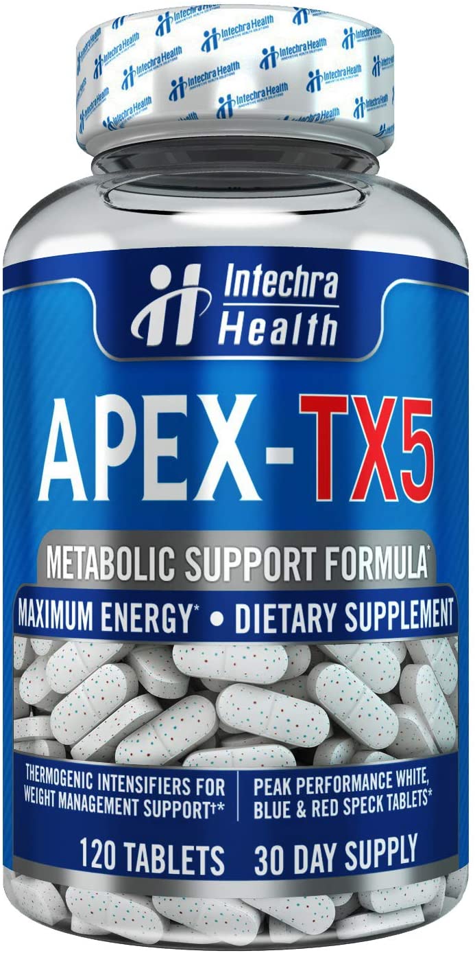 APEX-TX5 Weight Management Dietary Supplement 120 White Blue Red Speck Tablets Made in the USA Highest Professional Quality