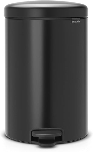 Brabantia 114106 Step Trash Can, 5.3 gallon, Matt Black
