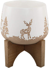 Load image into Gallery viewer, Flora Bunda 5“ Ceramic Planter on Wood Stand