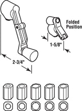 Load image into Gallery viewer, Prime-Line Products H 3962 Universal Spline Folding Casement Handle, White