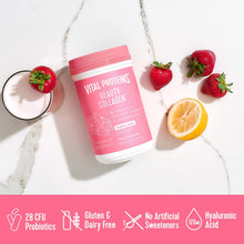 Load image into Gallery viewer, Vital Proteins Beauty Collagen Peptides Powder Supplement for Women, 120mg of Hyaluronic Acid, 15g of Collagen Per Serving, Enhances Skin Elasticity and Hydration, Strawberry Lemon, 9.6oz Canister