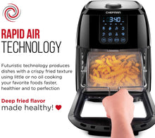 Load image into Gallery viewer, Chefman 6.3 Quart Digital Air Fryer+ Rotisserie, Dehydrator, Convection Oven, 8 Touch Screen Presets Fry, Roast, Dehydrate &amp; Bake, BPA-Free, Auto Shutoff, Accessories Included, XL Family Size, Black